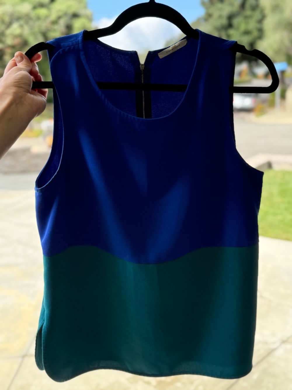 41 Hawthorn Colorblock Sleeveless Top - Royal Blue & Teal